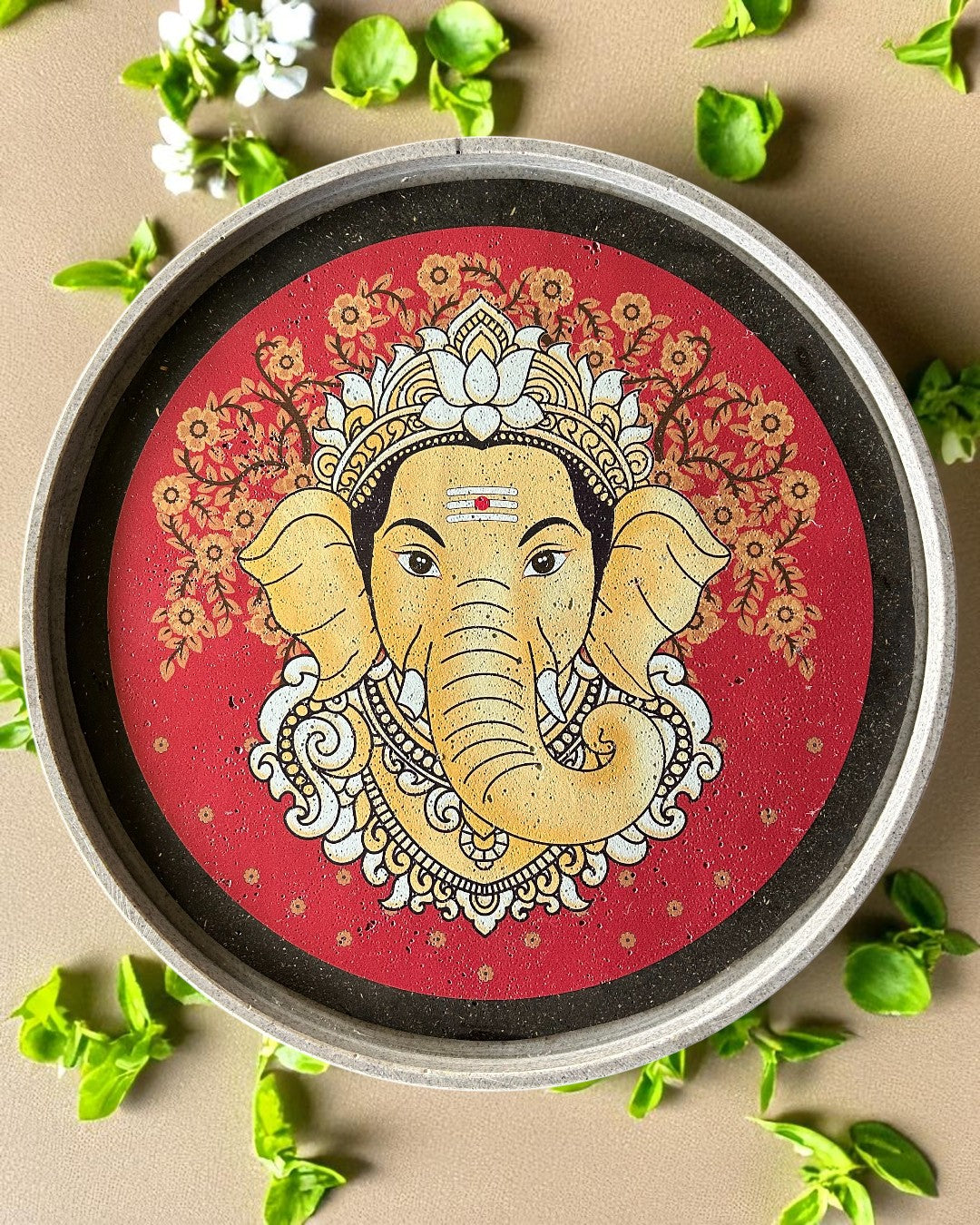 SUSHOBHAN THALI - Set of Gajanana (25 cm) & Peacock Motif (18.5 cm)