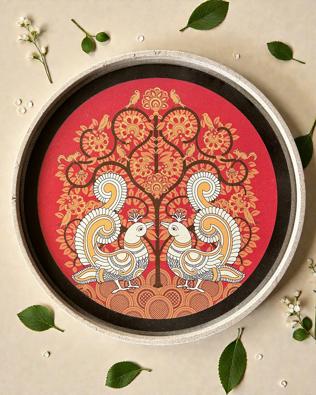 SUSHOBHAN THALI - Peacock Motif (18.5 cm)