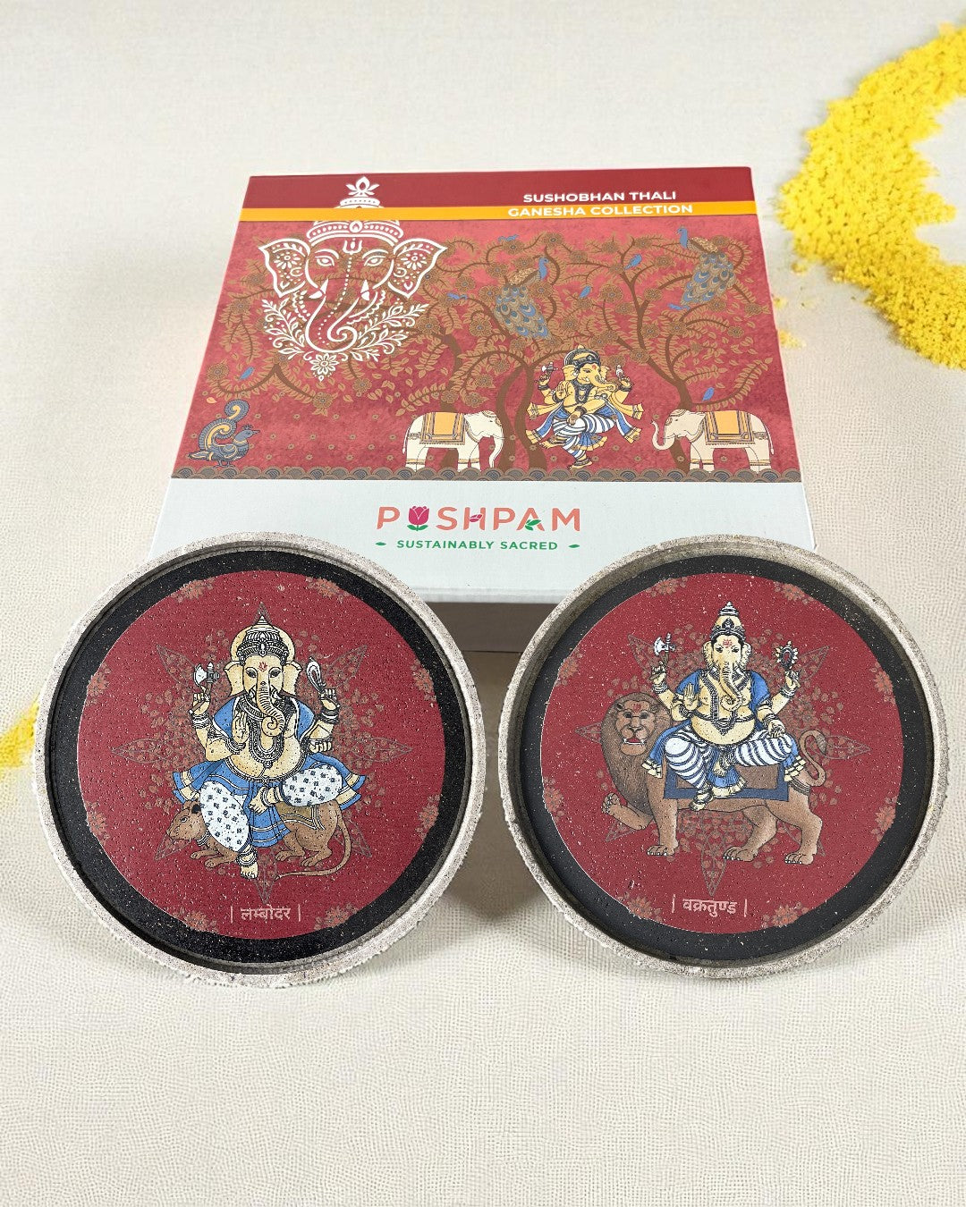 SUSHOBHAN THALI  - ASHTA VINAYAKA SET - Set of 8 (18.5 cm)