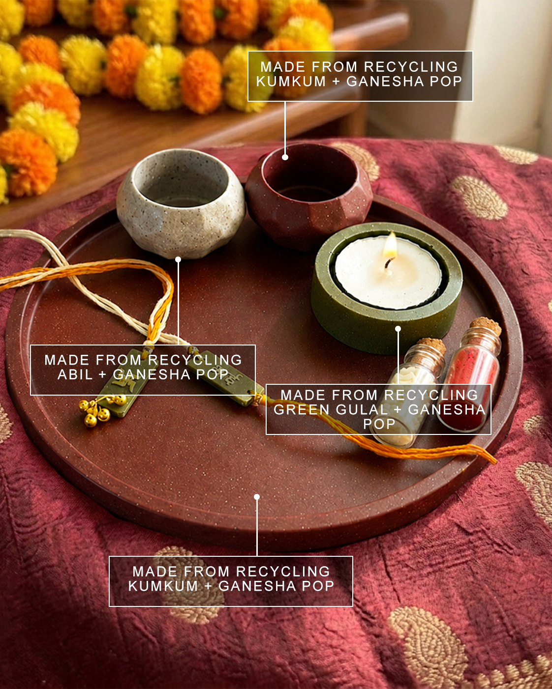 Eco Puja Thali Red