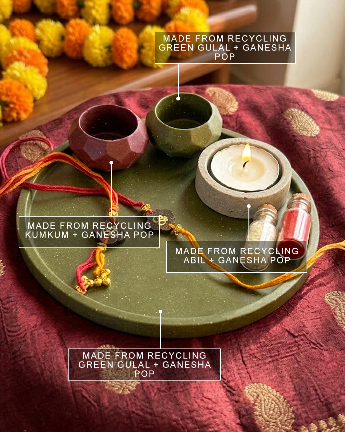 Eco Puja Thali Green
