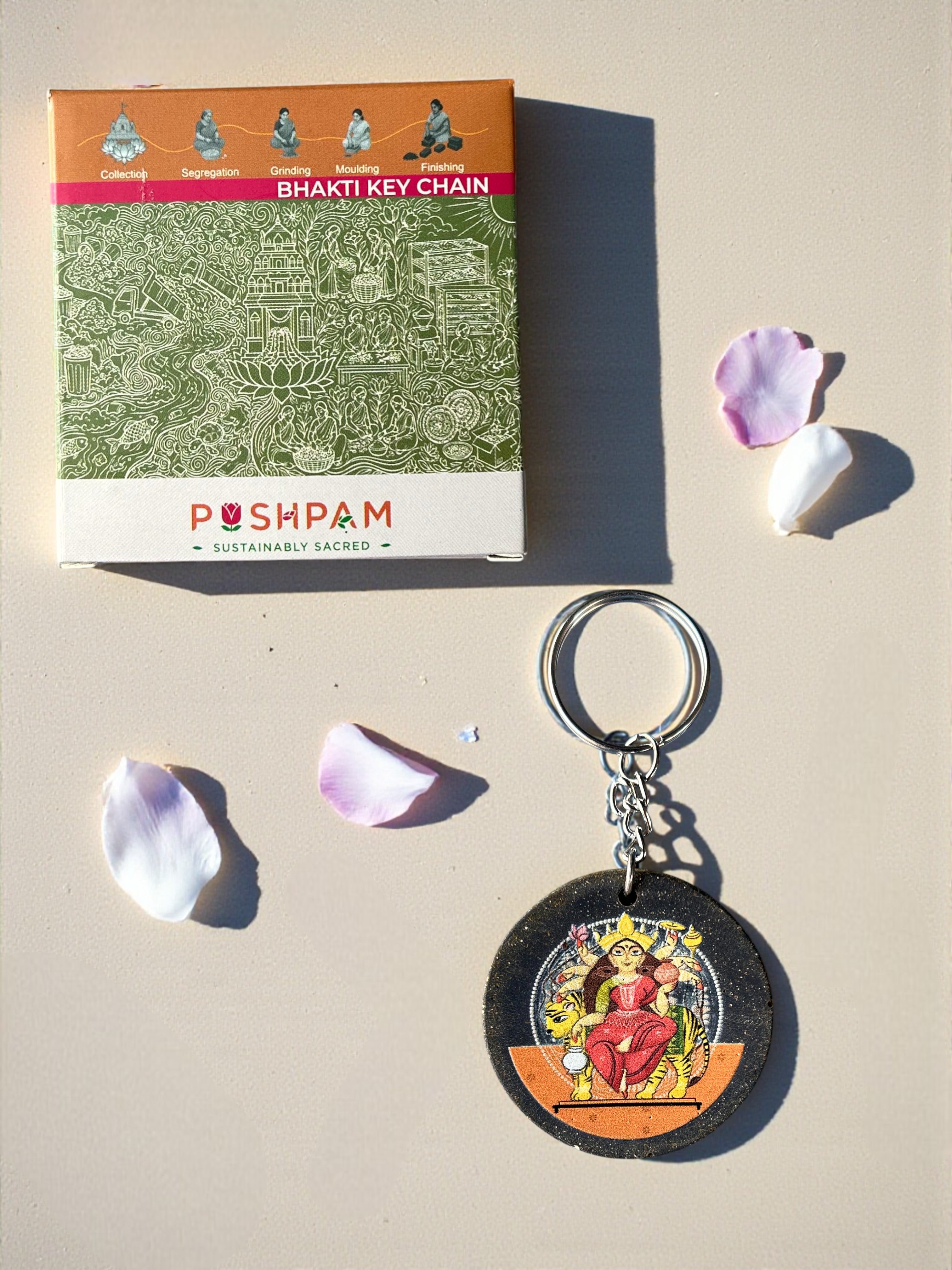 HANDCRAFTED ECOFRIENDLY BHAKTI KEYCHAIN- DURGA MAA