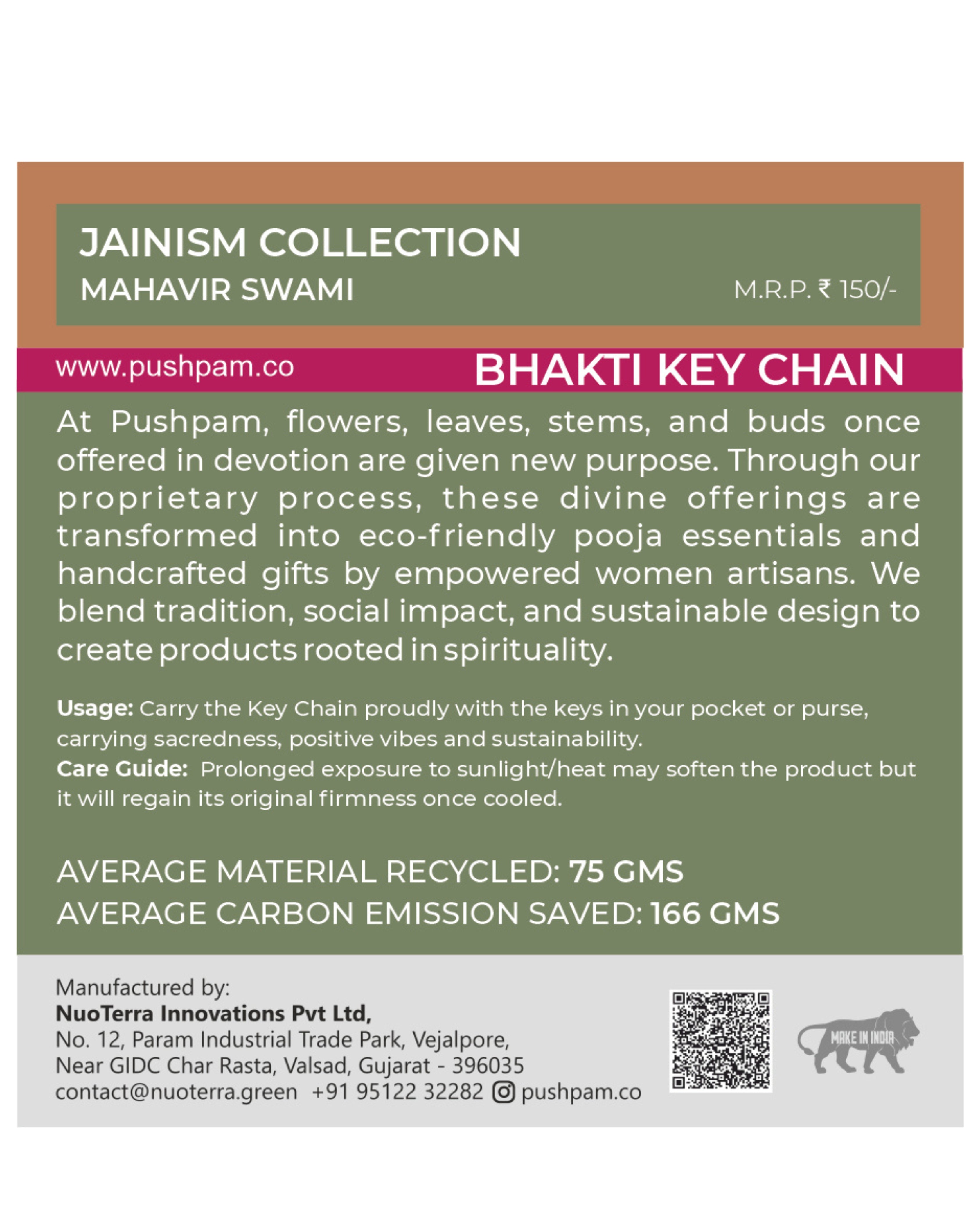 Mahavir Swami - Bhakti Key Chain - Ecofriendly keychain