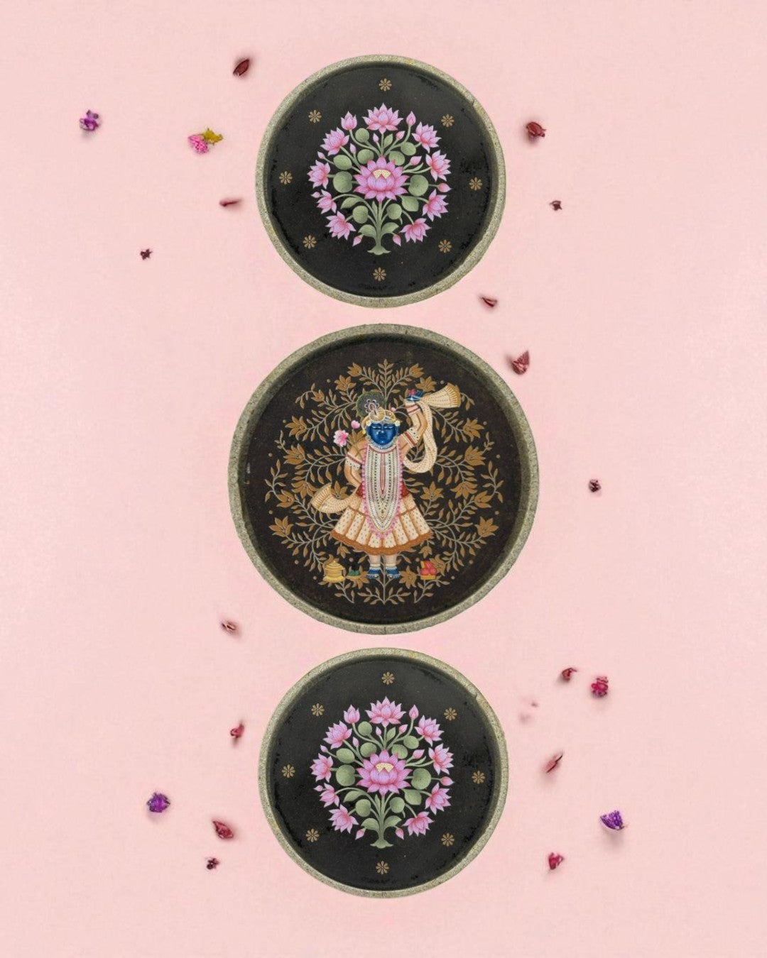 SUSHOBHAN THALI - Set of Purna Chhavi (25 cm) and Lotus (18.5 cm)