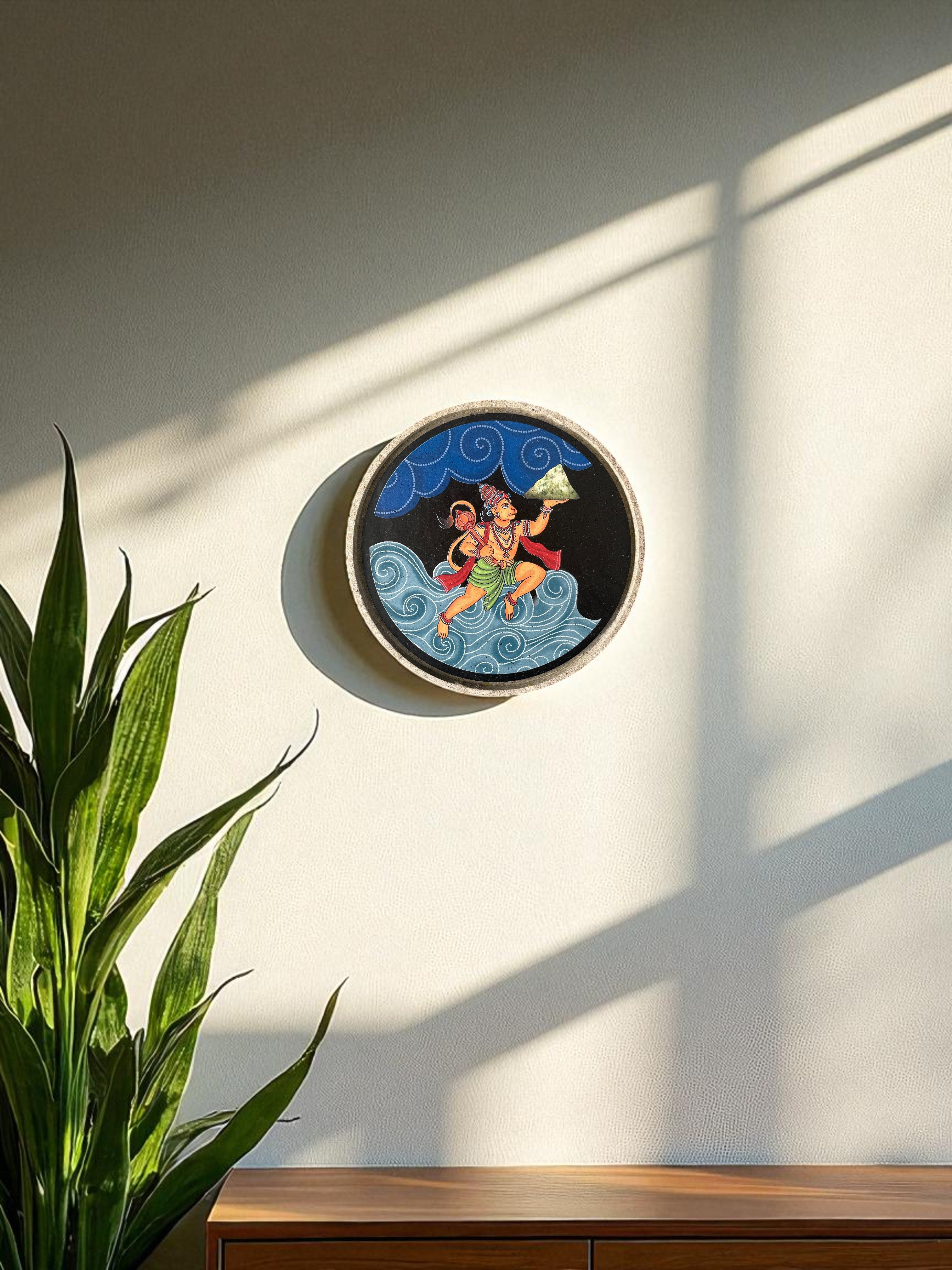 SUSHOBHAN THALI - Hanumanji with Mountain (18.5 cm)