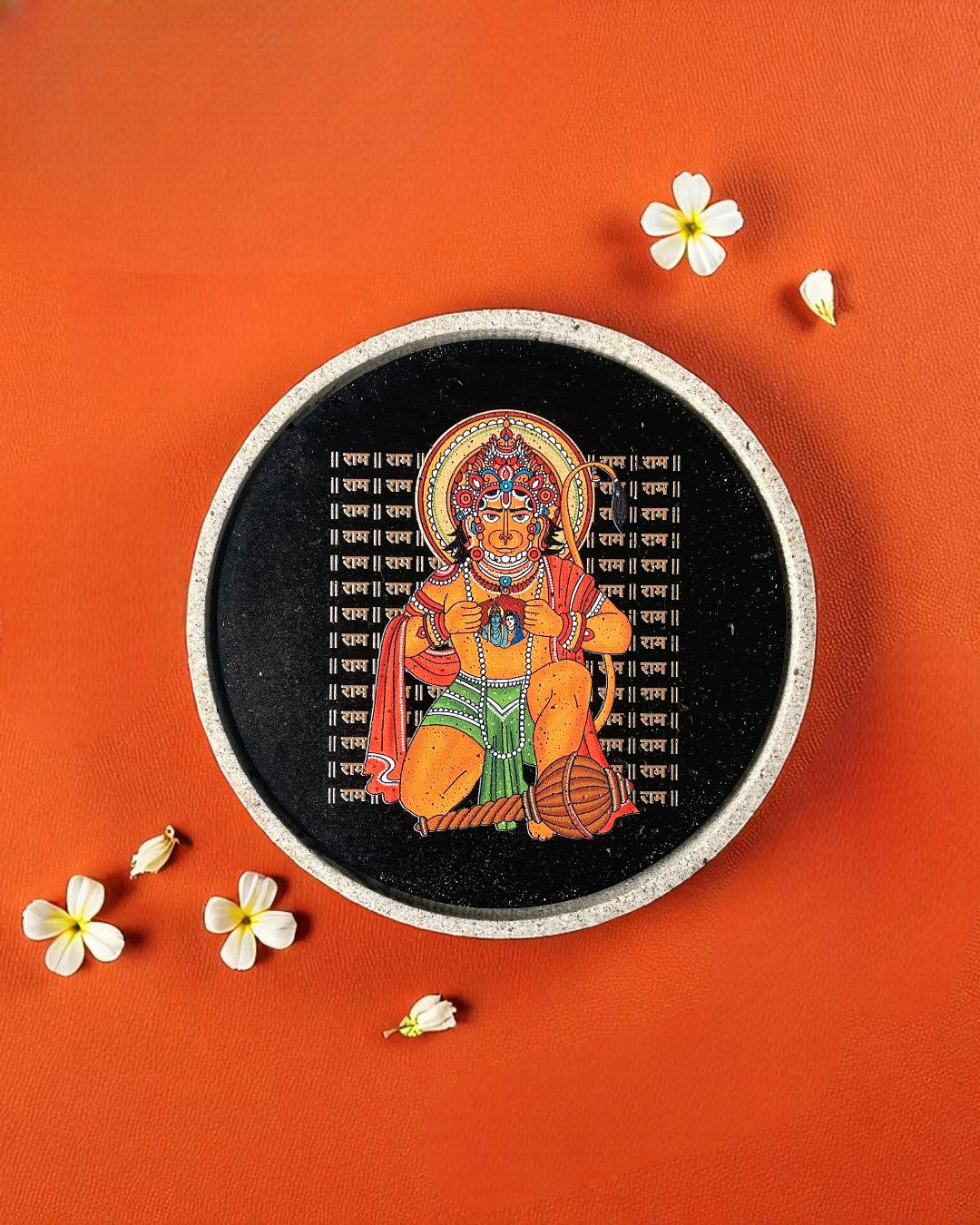 SUSHOBHAN THALI - Hanumanji with Shri Ram and Sitaji (18.5 cm)