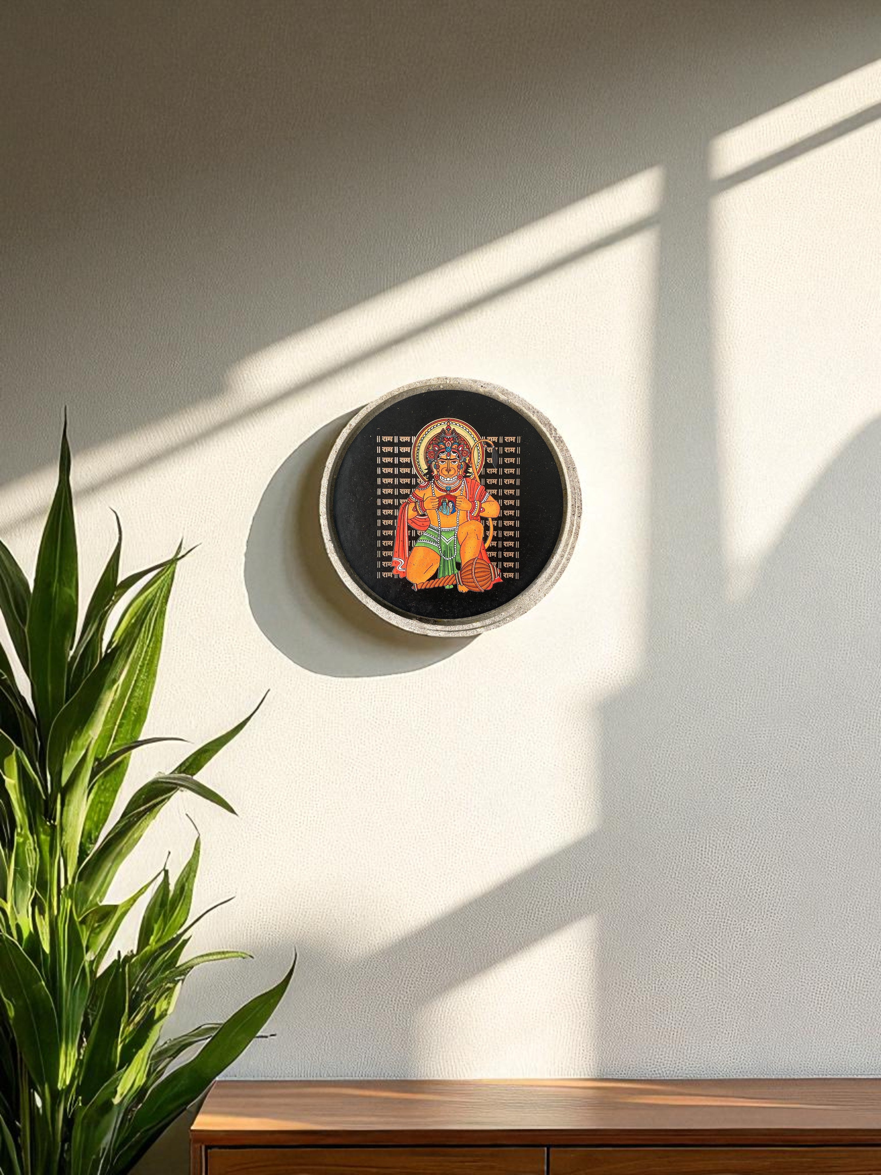 SUSHOBHAN THALI - Hanumanji with Shri Ram and Sitaji (18.5 cm)