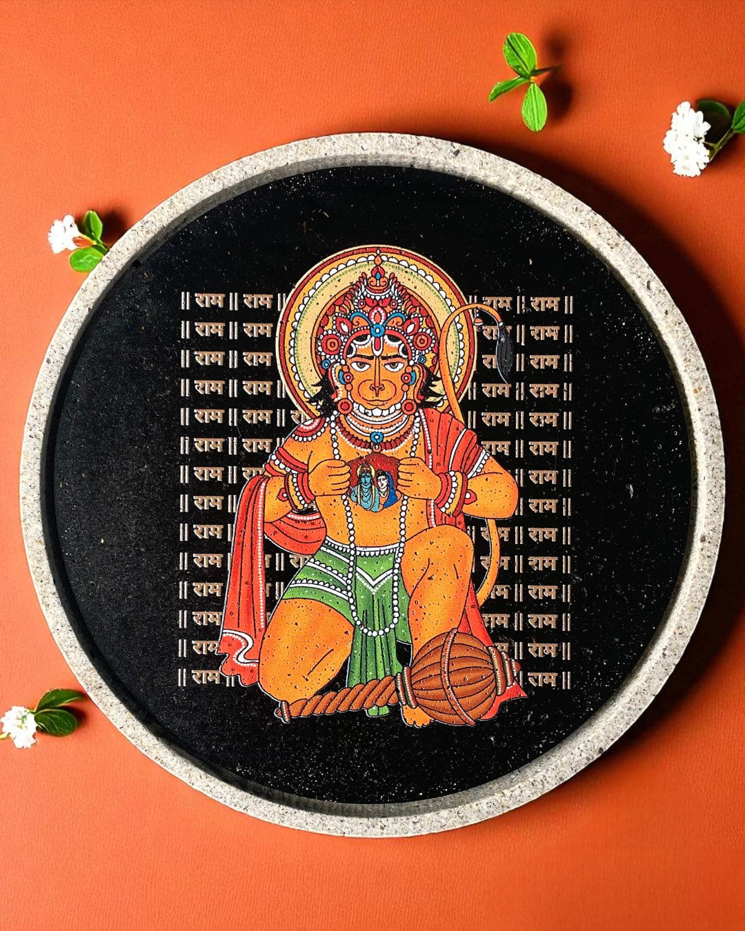 SUSHOBHAN THALI - Hanumanji with Shri Ram and Sitaji (25 cm)