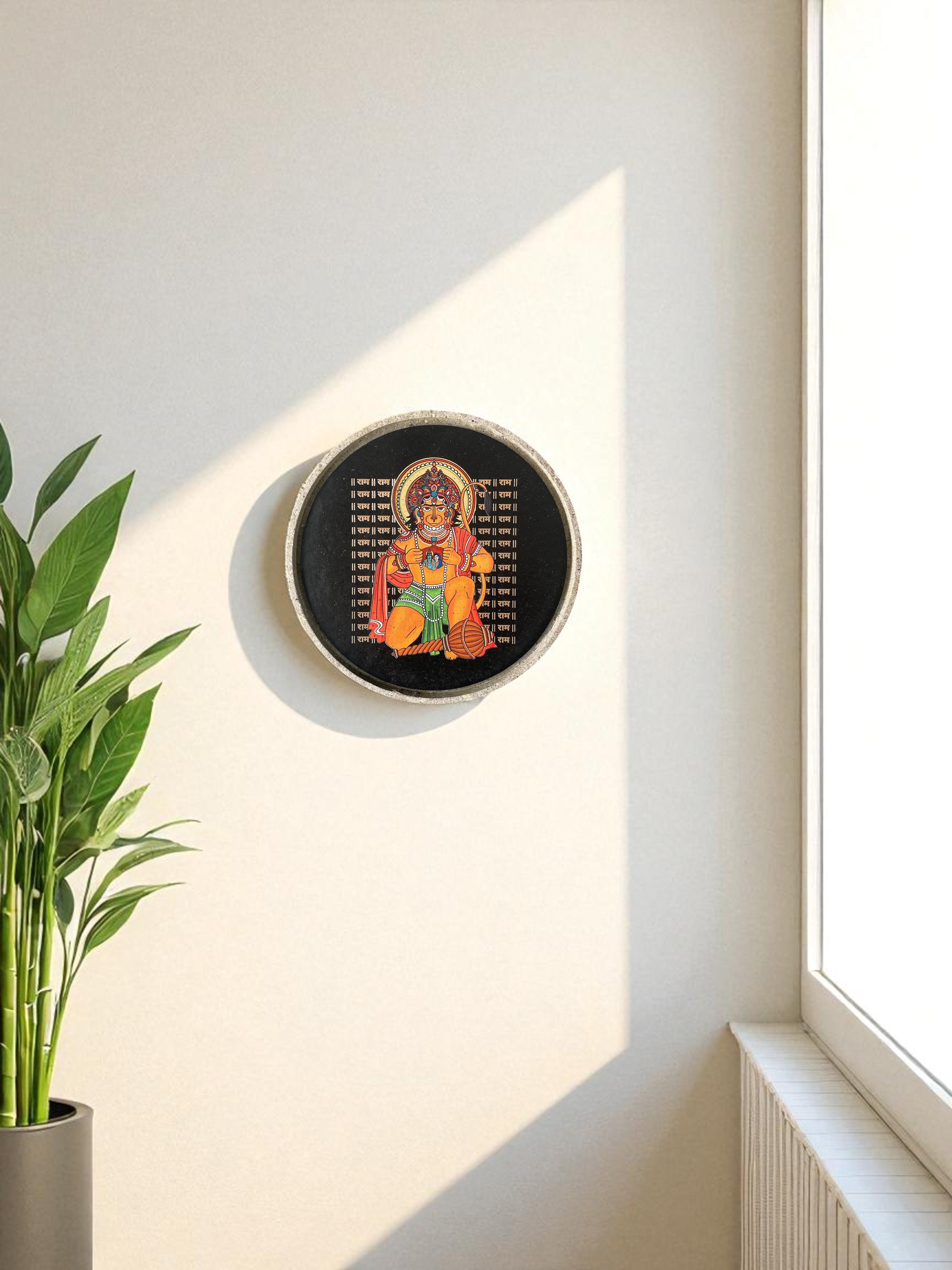 SUSHOBHAN THALI - Hanumanji with Shri Ram and Sitaji (25 cm)