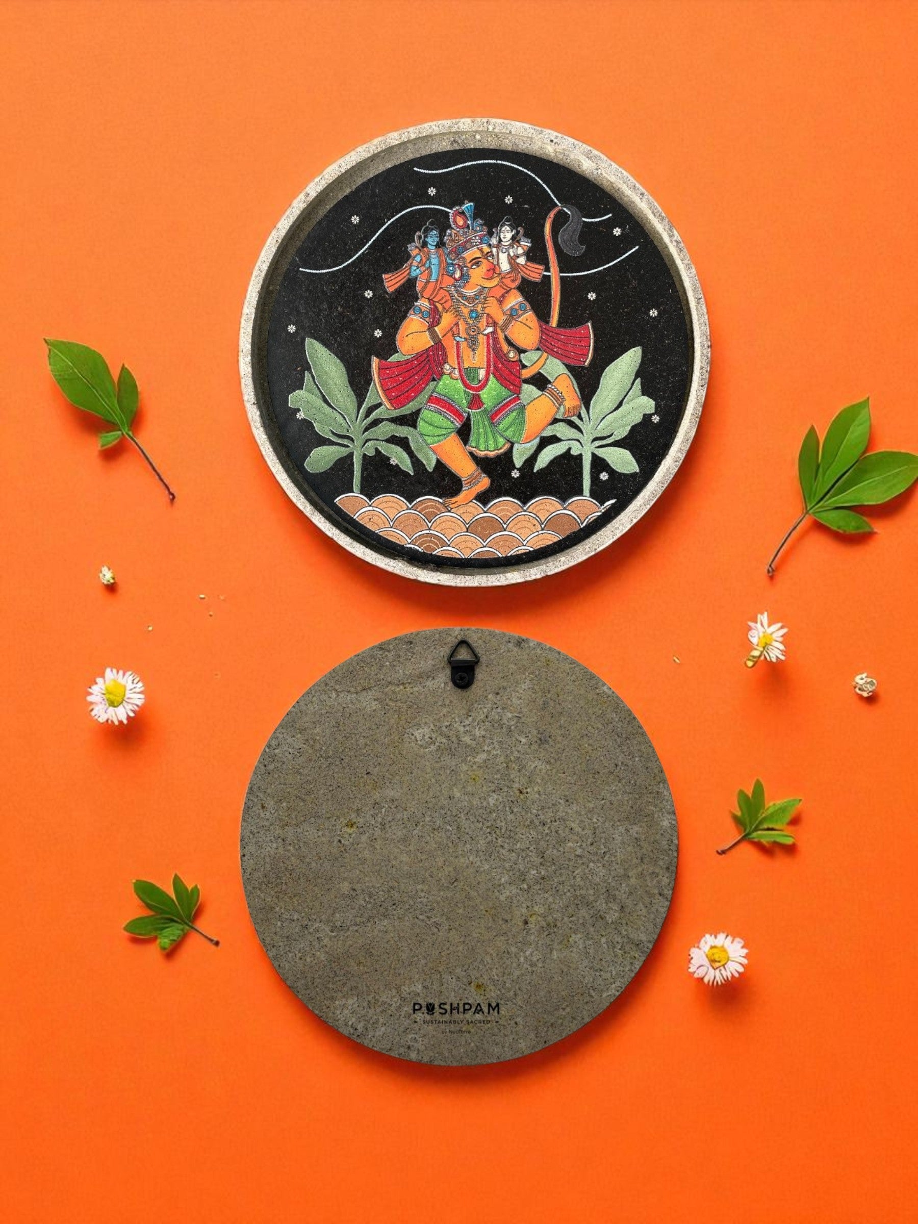 SUSHOBHAN THALI - Hanumanji with Shri Ram and Lakshman (18.5 cm)