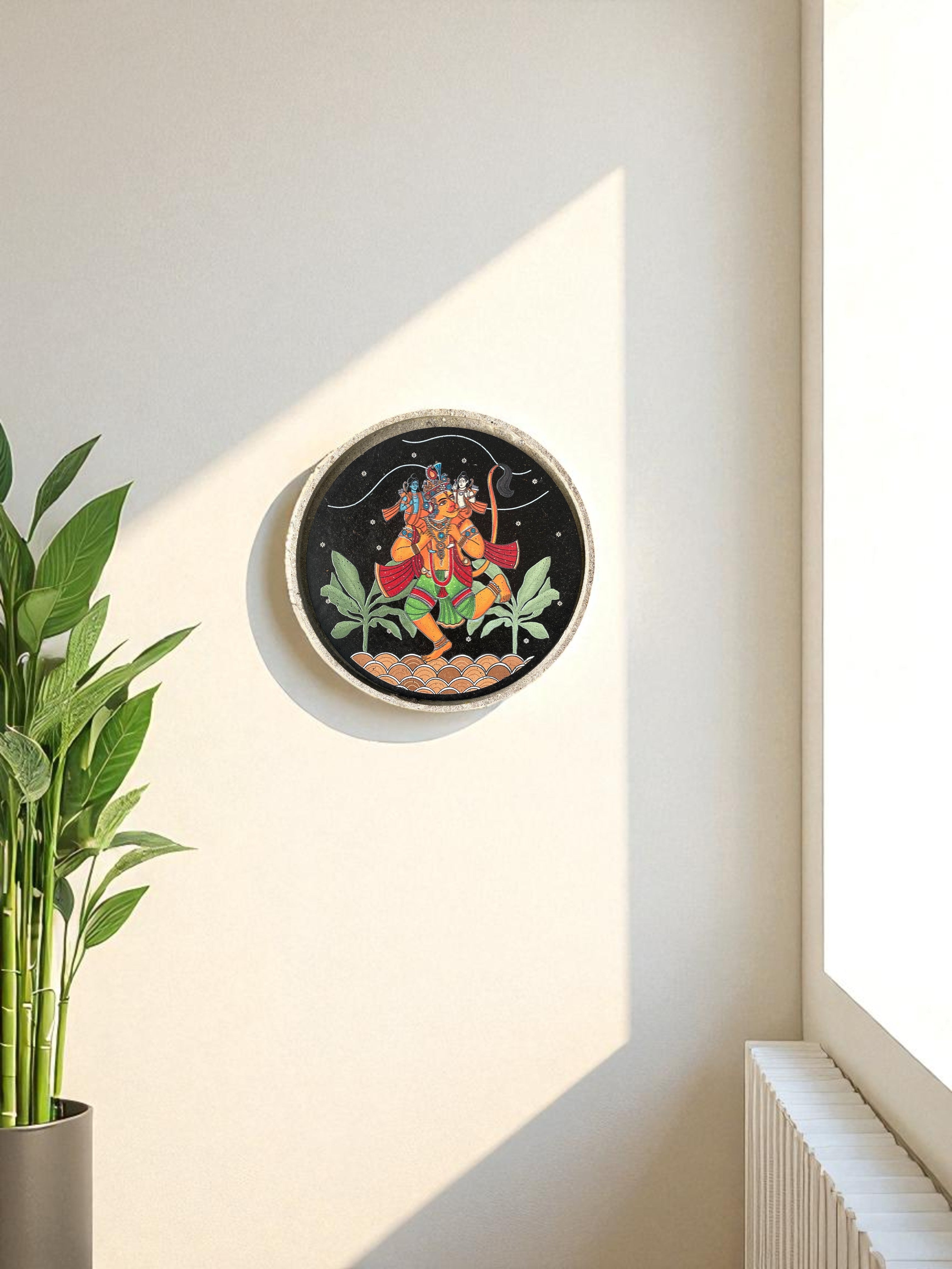 SUSHOBHAN THALI - Hanumanji with Shri Ram and Lakshman (25 cm)