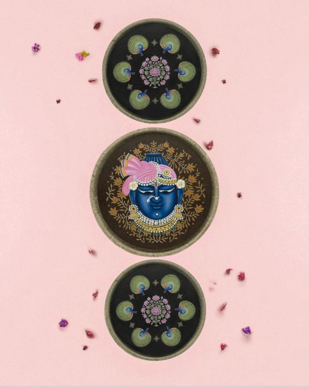 SUSHOBHAN THALI - Set of Mukharvind (25 cm) and Peacock (18.5 cm)