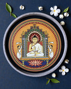 SUSTAINABLE MAHAVIR SWAMI DECOR PLATE - 18.5 cm