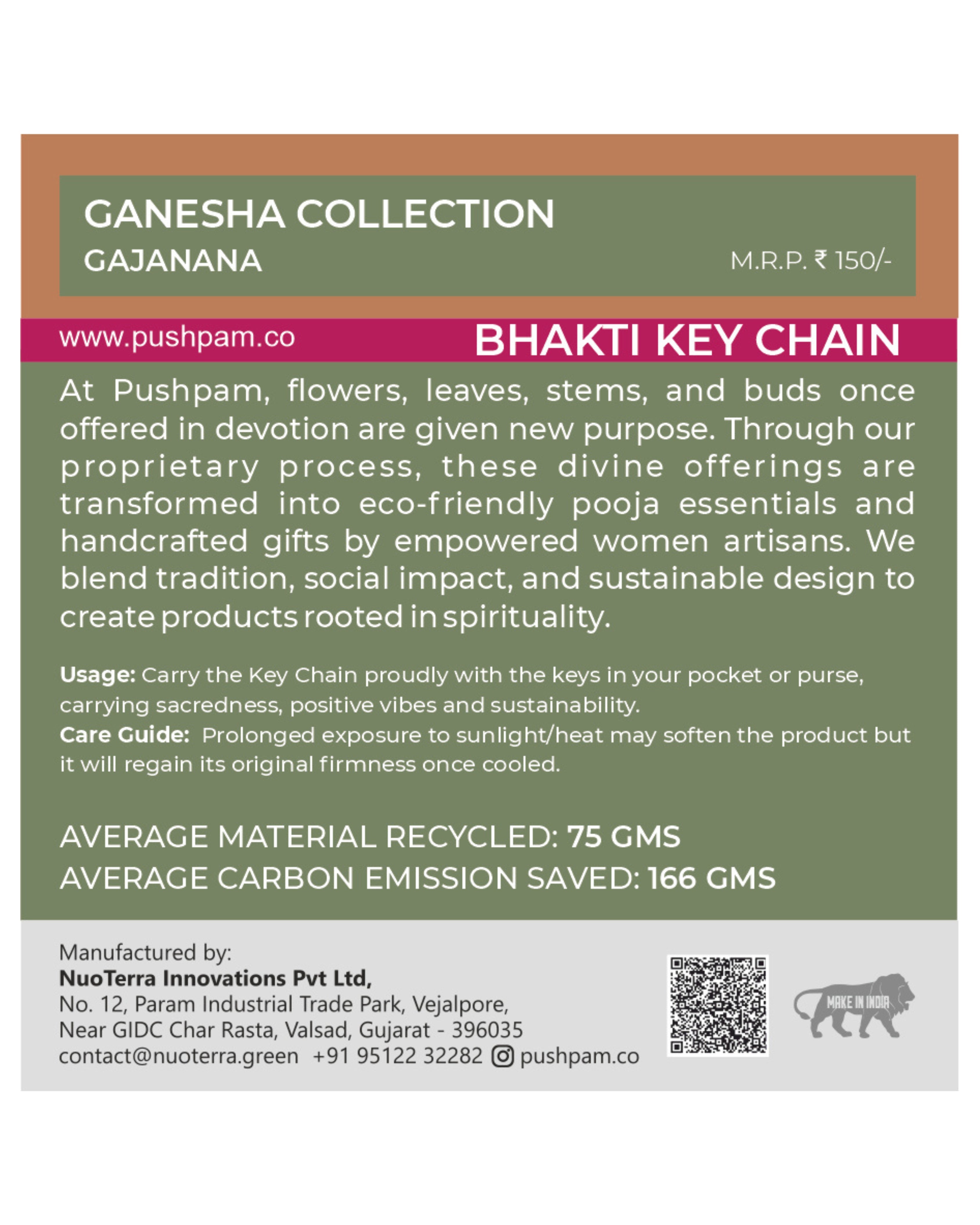 Sustainable Bhakti Keychain Ganesha - Packaging