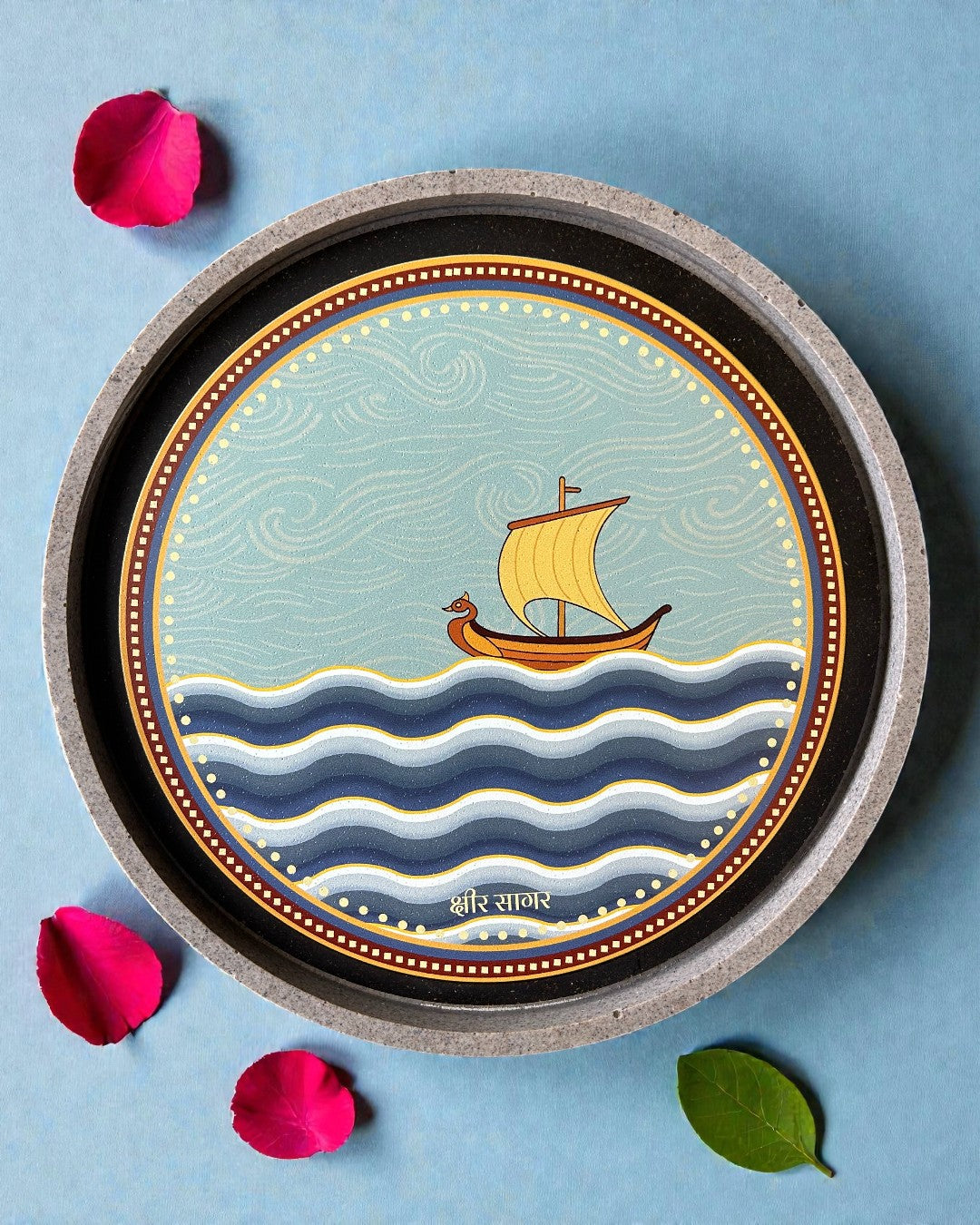 Sustainable Jain decor plate Ocean of Milk Swapna from 14 Swapna