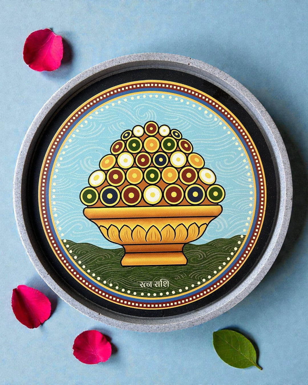 Sustainable Jain decor plate Ratna Rashi Swapna from Mahavir Swami dreams