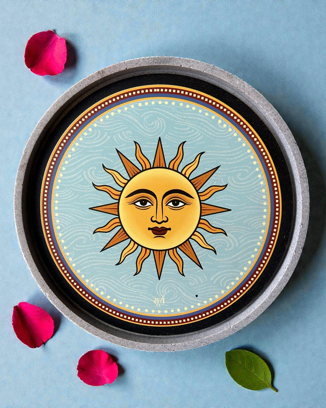 The Rising Sun (Surya) - Ecofriendly Jain Swapna Decor Plate