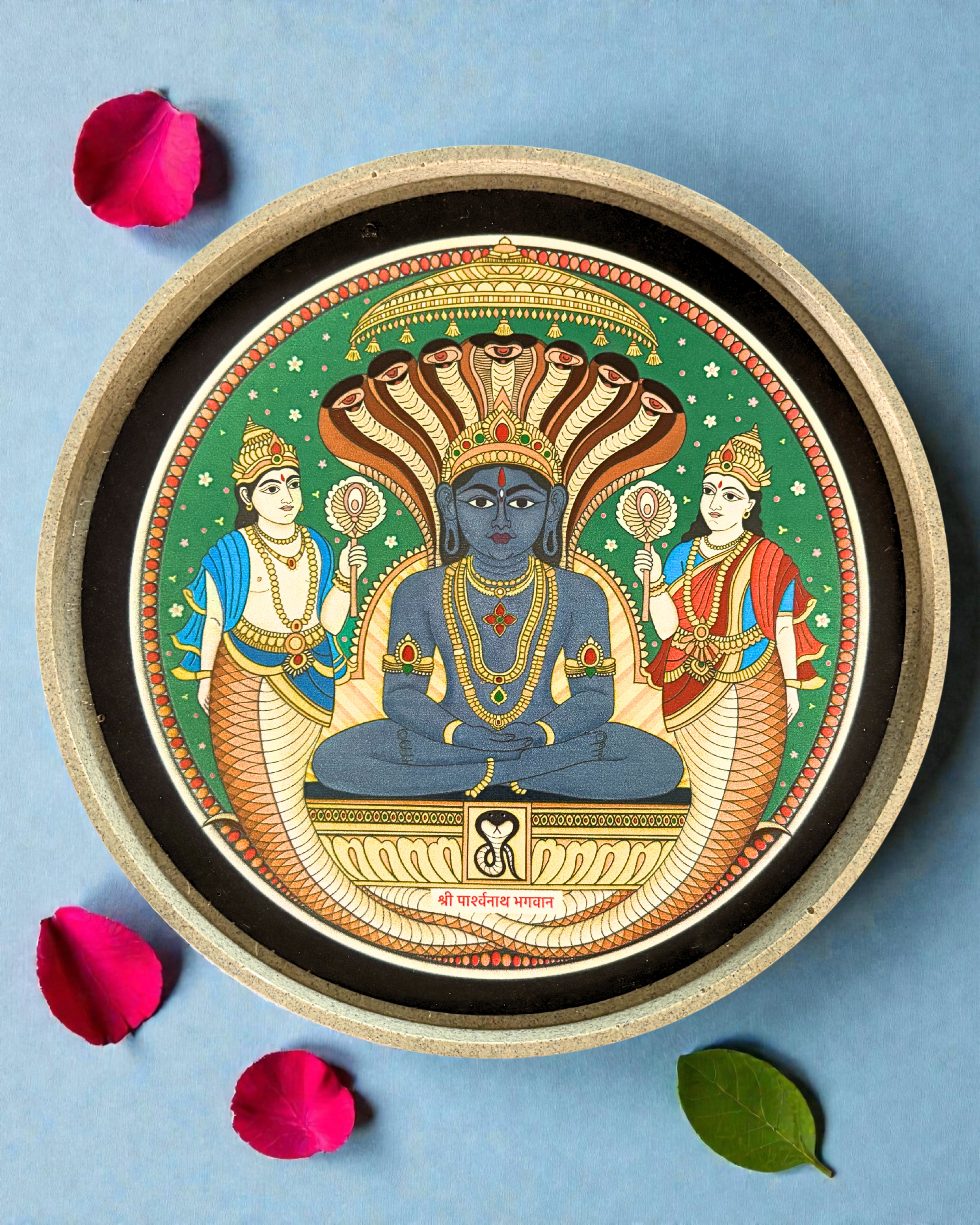 PARSHWANATH BHAGWAN DECOR PLATE - 25 cm