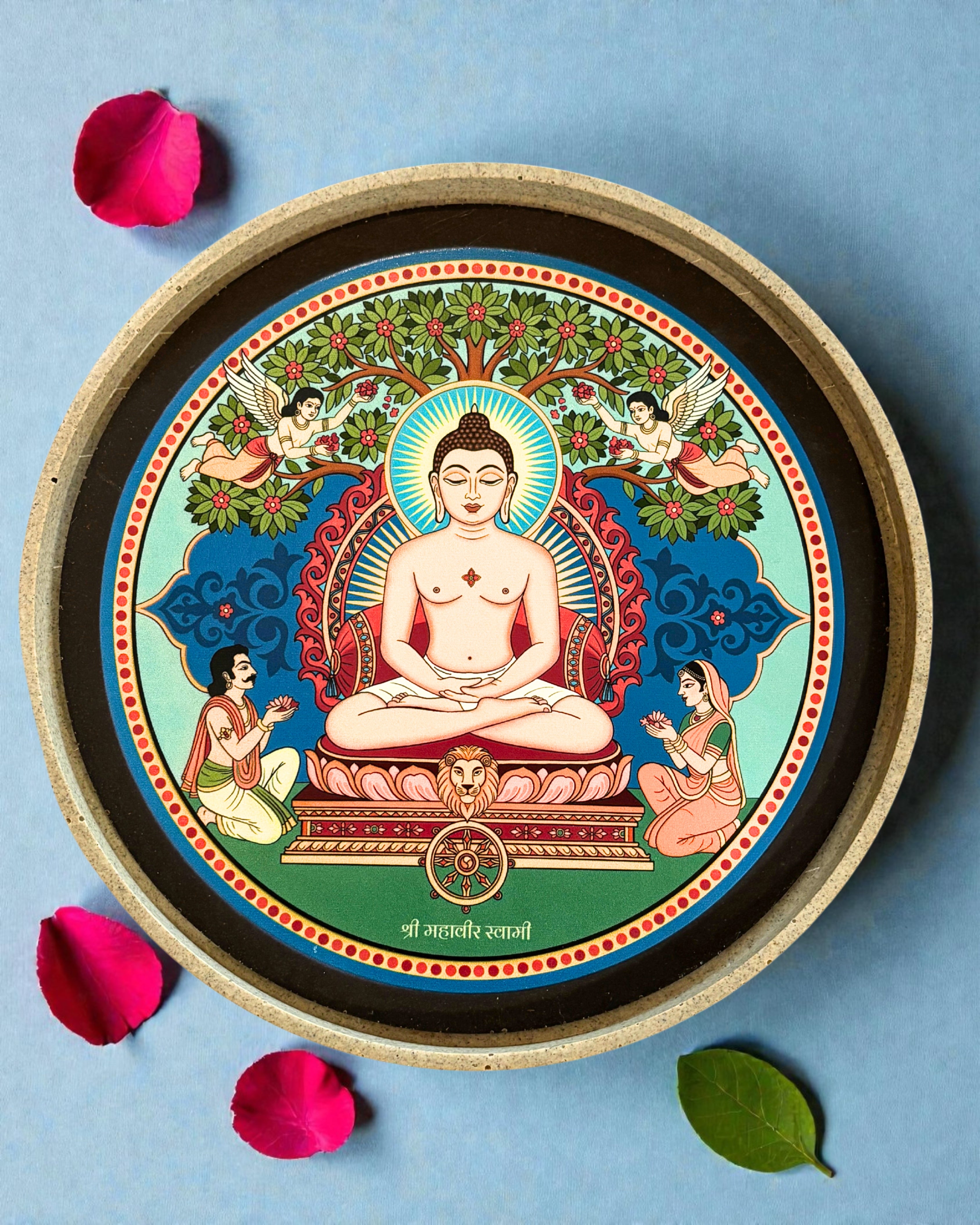MAHAVIR SWAMI DECOR PLATE - 25 cm