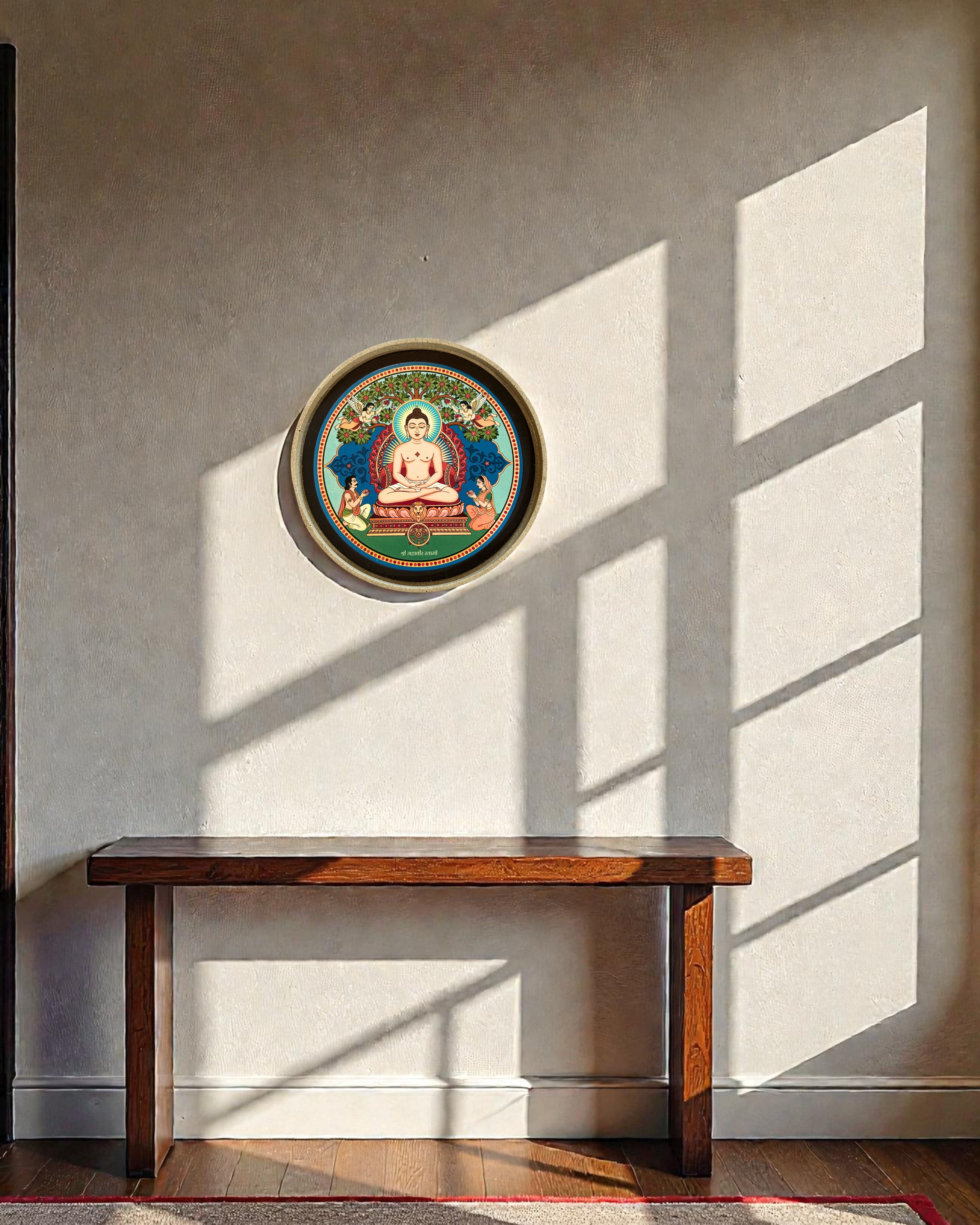 MAHAVIR SWAMI DECOR PLATE - 18.5 cm