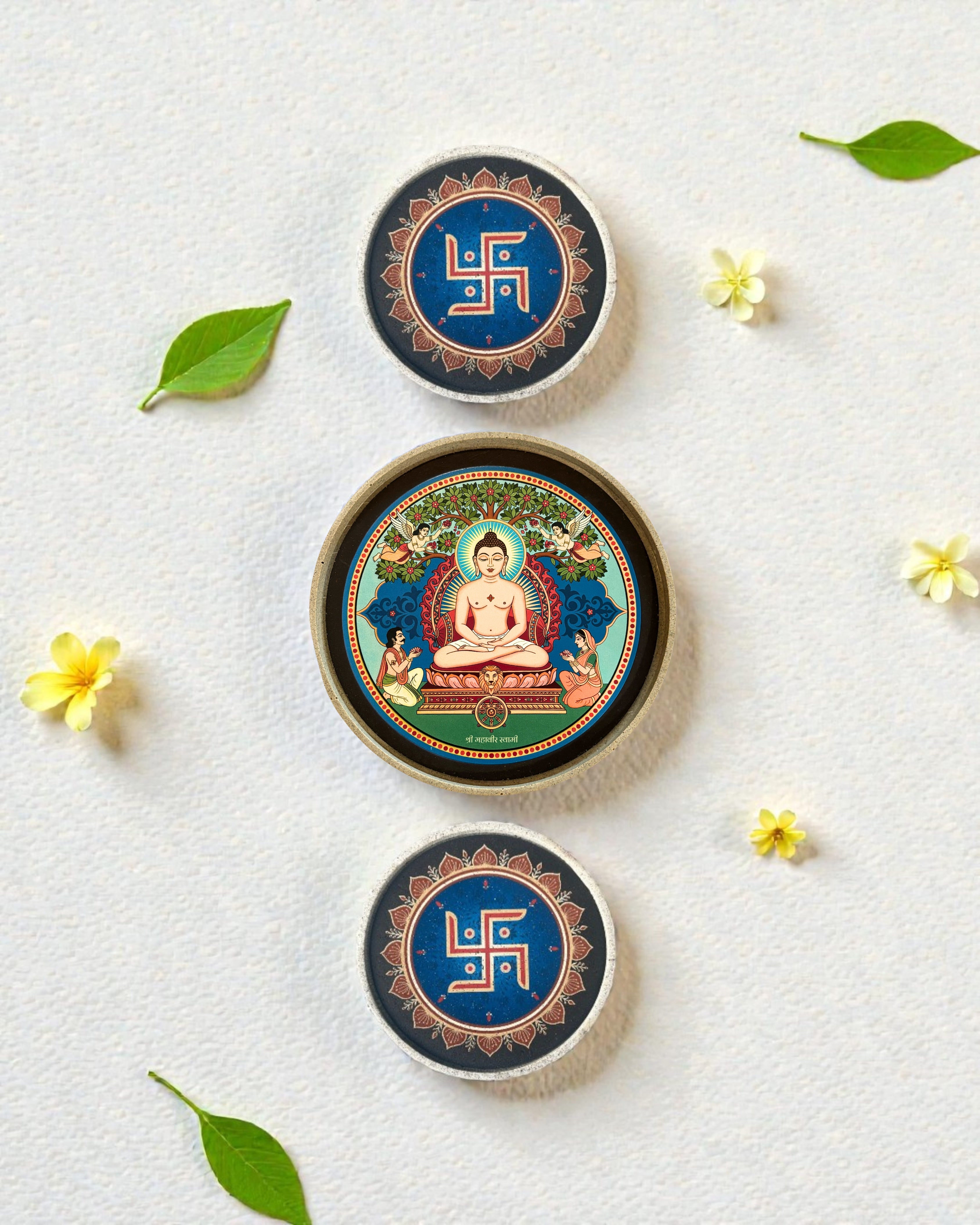 MAHAVIR SWAMI DECOR PLATE SET