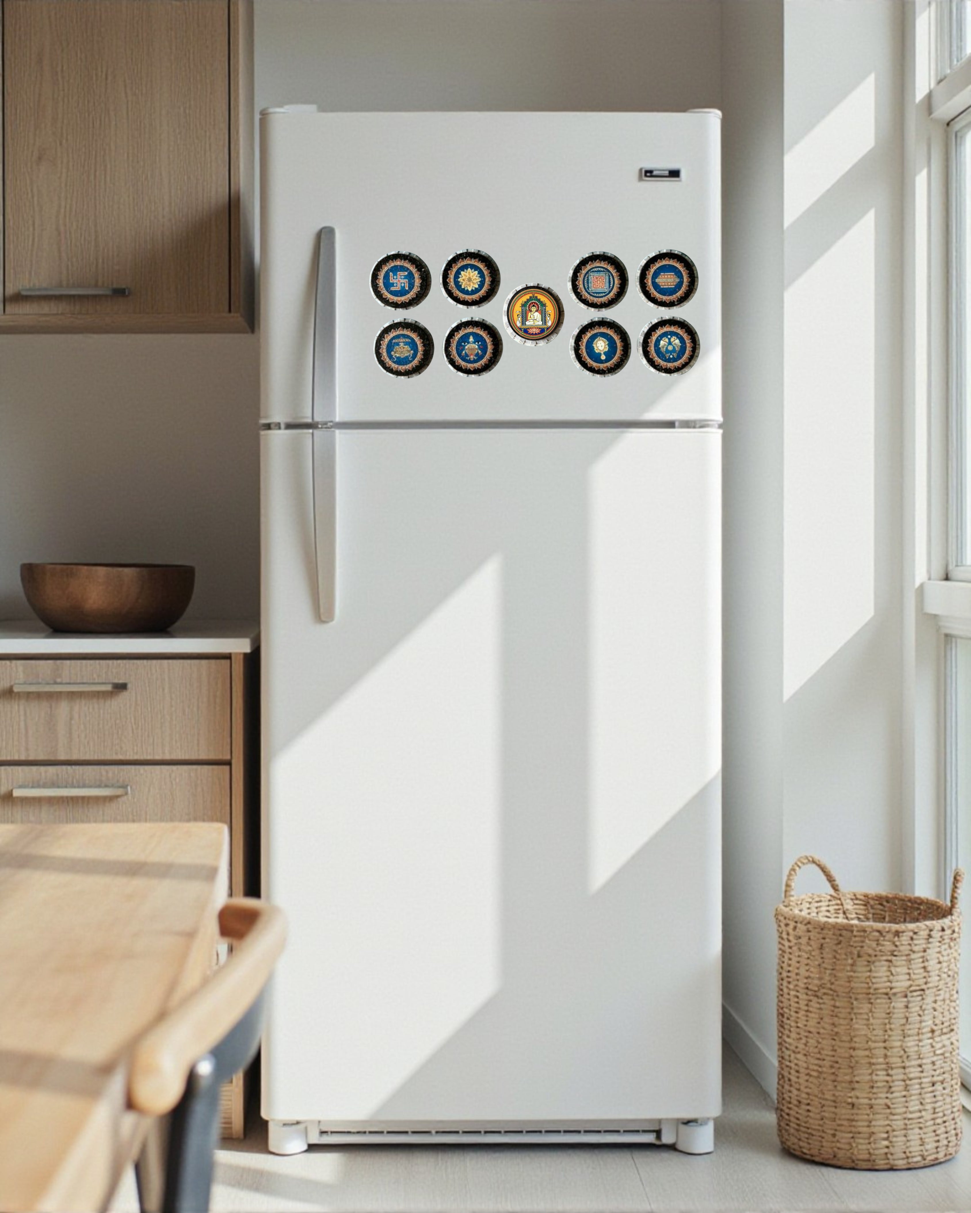 JAIN ASHTAMANGAL SET + MAHAVIR SWAMI - CIRCLE