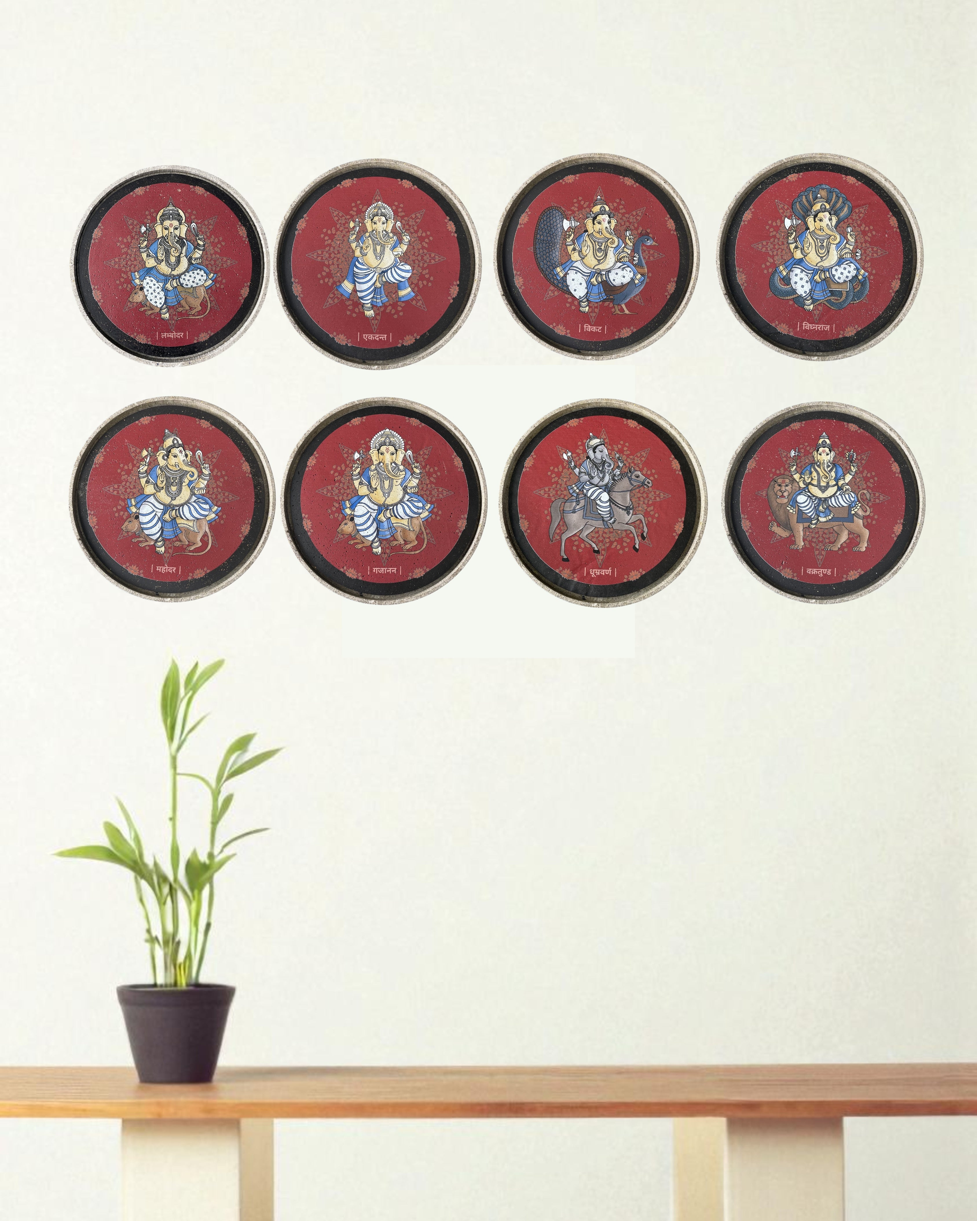 SUSHOBHAN THALI  - ASHTA VINAYAKA SET - Set of 8 (18.5 cm)