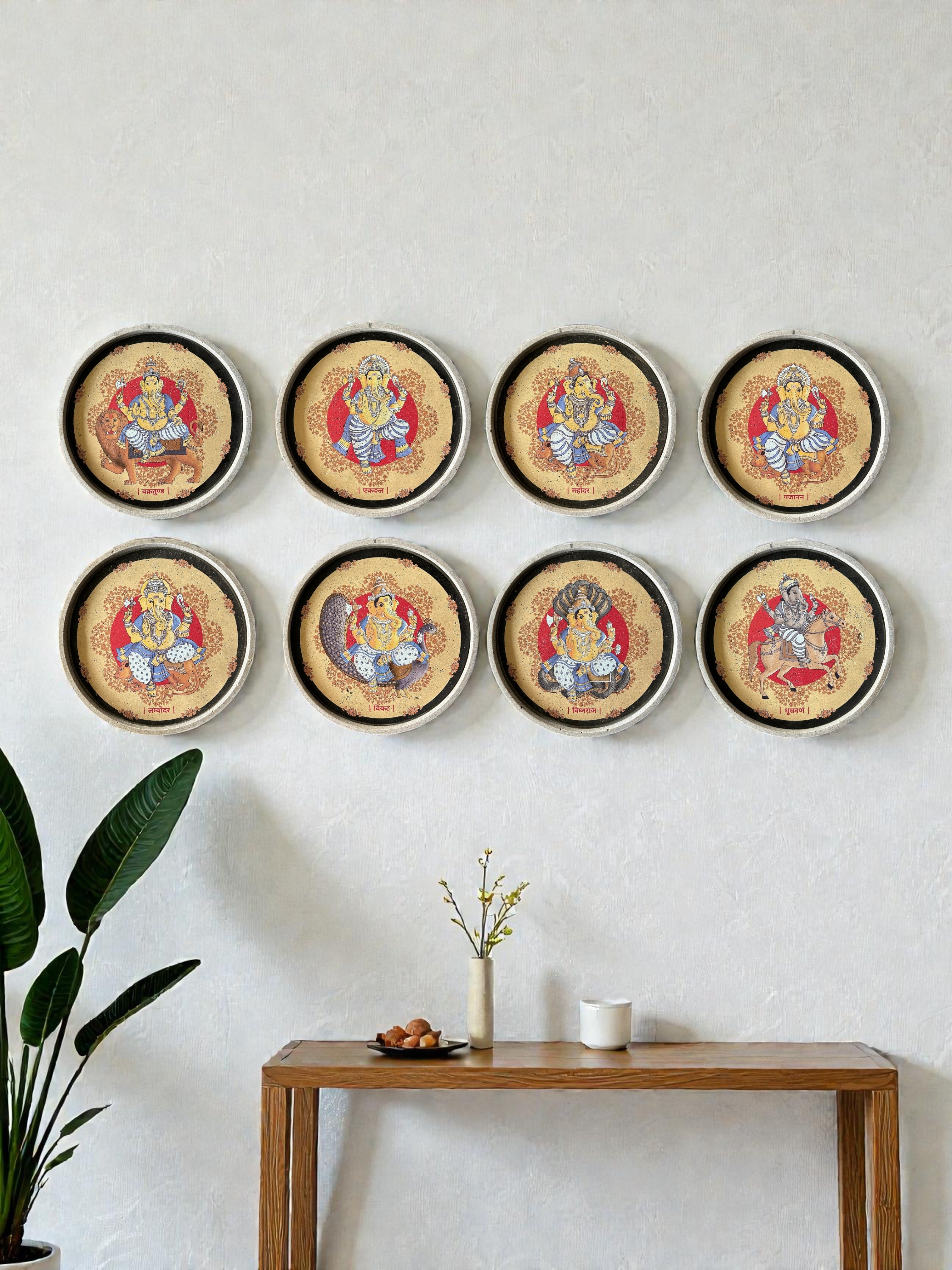 SUSHOBHAN THALI  - ASHTA VINAYAKA SET - Set of 8 (18.5 cm)