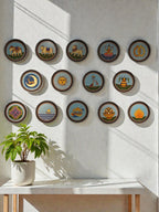 Sustainable Jain decor plates depicting 14 Swapna of Bhagwan Mahavir